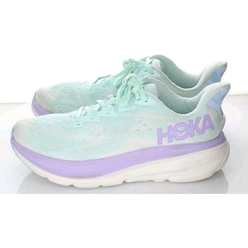 Hoka One One Clifton 9 Textile Lace Up Running Sneakers Tennis Shoes Women 8.5 M